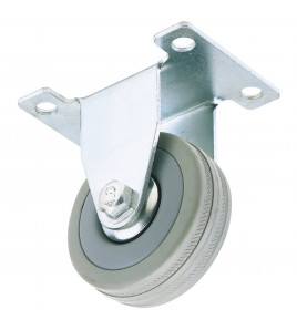 Fixed Plate Fixing Rubber Castor, 50mm Diameter, S.W.L. 50kg
