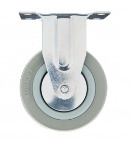Fixed Plate Fixing Rubber Castor, 100mm Diameter, S.W.L. 80kg