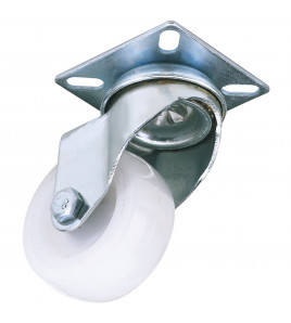 Swivel Plate Fixing Nylon Wheel, 50mm Diameter, S.W.L. 50kg