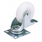 Swivel Plate Fixing Nylon Wheel with Brake, 75mm Diameter, S.W.L. 70kg