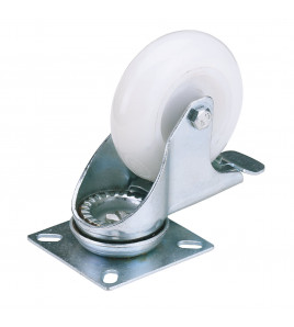 Swivel Plate Fixing Nylon Wheel with Brake, 75mm Diameter, S.W.L. 70kg