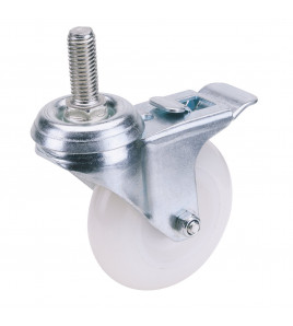 Swivel Bolt Fixing Nylon Wheel with Brake, 75mm Diameter, S.W.L. 70kg