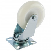 Swivel Plate Fixing Nylon Wheel, 100mm Diameter, S.W.L. 125kg