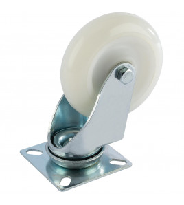 Swivel Plate Fixing Nylon Wheel, 100mm Diameter, S.W.L. 125kg