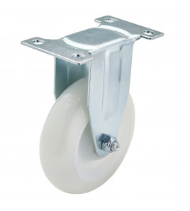 Fixed Plate Fixing Nylon Wheel, 100mm Diameter, S.W.L. 125kg