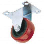 Fixed Plate Fixing Polyurethane Wheel, 50mm Diameter, S.W.L. 75kg