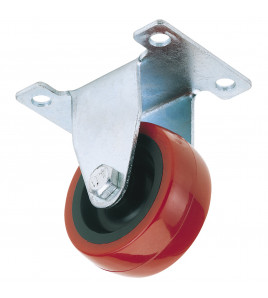 Fixed Plate Fixing Polyurethane Wheel, 50mm Diameter, S.W.L. 75kg