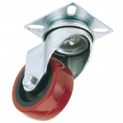 Polyurethane Wheeled Swivel Plate Fixing Castor, 50mm Diameter, S.W.L. 50kg