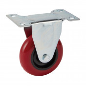 Fixed Plate Fixing Polyurethane Wheel, 75mm Diameter, S.W.L. 100kg