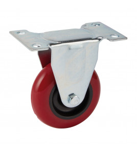 Fixed Plate Fixing Polyurethane Wheel, 75mm Diameter, S.W.L. 100kg