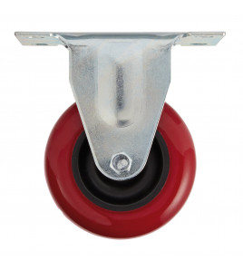 Fixed Plate Fixing Polyurethane Wheel, 75mm Diameter, S.W.L. 100kg