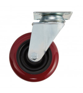 Polyurethane Wheeled Swivel Plate Castor, 100mm Diameter, S.W.L. 125kg