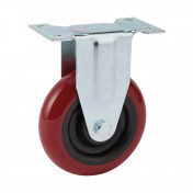 Fixed Plate Fixing Polyurethane Wheel, 100mm Diameter, S.W.L. 125kg