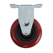 Fixed Plate Fixing Polyurethane Wheel, 100mm Diameter, S.W.L. 125kg