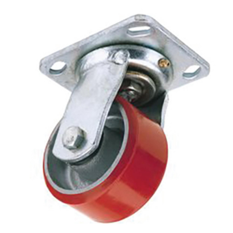 Swivel Plate Fixing Heavy Duty Polyurethane Wheel, 100mm Diameter, S.W.L. 250kg