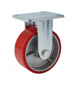 Fixed Plate Fixing Heavy Duty Polyurethane Wheel, 125mm Diameter, S.W.L. 300kg