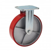 Fixed Plate Fixing Heavy Duty Polyurethane Wheel, 200mm Diameter, S.W.L. 500kg