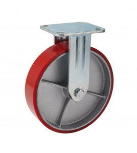 Fixed Plate Fixing Heavy Duty Polyurethane Wheel, 200mm Diameter, S.W.L. 500kg