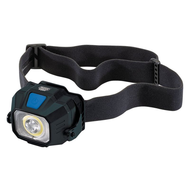 Draper Expert COB/SMD LED Wireless/USB Rechargeable Head Torch, 6W, 400 Lumens, USB-C Cable Supplied