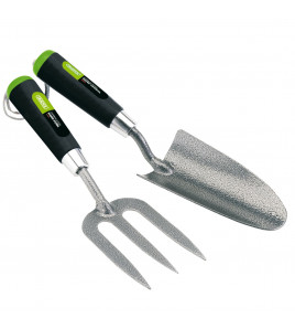 Carbon Steel Heavy Duty Hand Fork and Trowel Set (2 Piece)