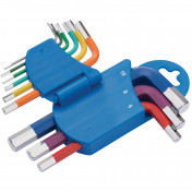 Metric Coloured Short Arm Hex. Key Set (9 Piece)