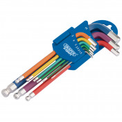 Draper Expert Metric Hex. and Ball End Key Set, Colour Coded (9 Piece)