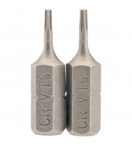 Draper TX-STAR® Insert Bit, 1/4 Hex, 25mm Long, T6 (Pack of 2)