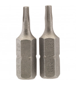 Draper TX-STAR® Insert Bit, 1/4 Hex, 25mm Long, T9 (Pack of 2)