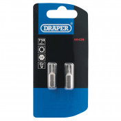 Draper TX-STAR® Insert Bit, 1/4 Hex, 25mm Long, T10 (Pack of 2)