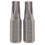 Draper TX-STAR® Insert Bit, 1/4 Hex, 25mm Long, T30 (Pack of 2)