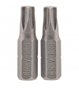 Draper TX-STAR® Insert Bit, 1/4 Hex, 25mm Long, T30 (Pack of 2)