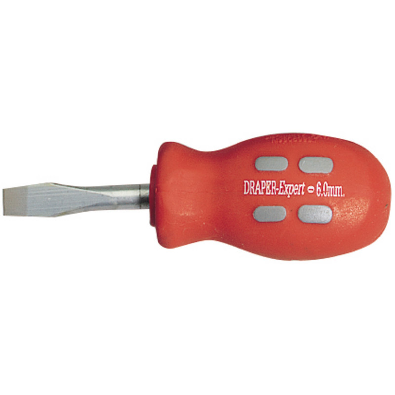 Draper Expert Plain Slot Flared Tip Mechanic's Screwdriver, 38 x 6mm (Sold Loose) - Discontinued