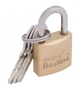 Draper Redline® Brass Cylinder Padlock, 20mm