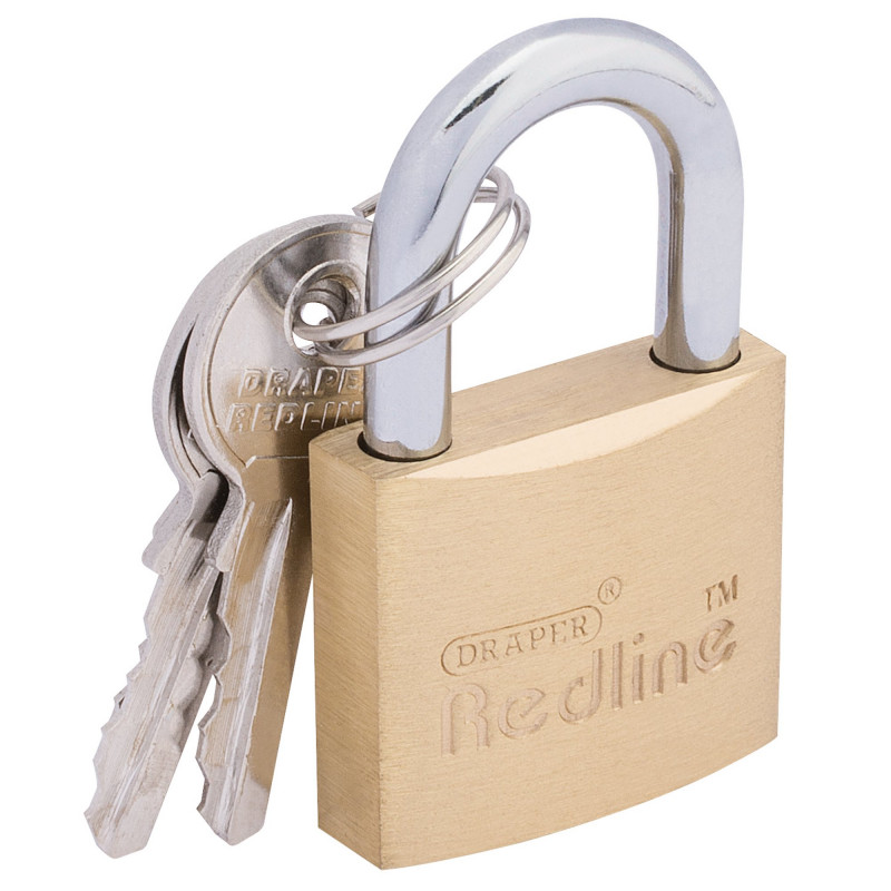 Draper Redline® Brass Cylinder Padlock, 30mm