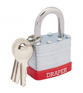 Draper Redline® Laminated Steel Padlock, 40 x 26mm - Discontinued