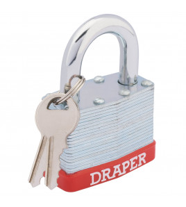 Draper Redline® Laminated Steel Padlock, 50 x 30mm - Discontinued