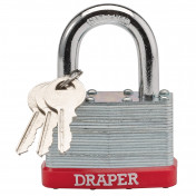 Draper Redline® Laminated Steel Padlock, 65mm