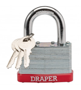 Draper Redline® Laminated Steel Padlock, 65mm