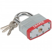 Draper Redline® Laminated Steel Padlock, 65mm