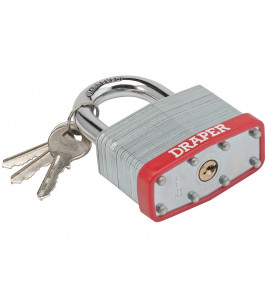 Draper Redline® Laminated Steel Padlock, 65mm