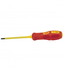 VDE Approved Fully Insulated Plain Slot Screwdriver, 4.0mm x 100mm (Sold Loose) - Discontinued