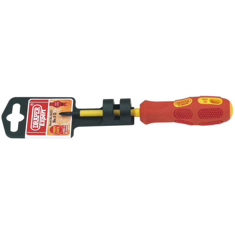 Draper Expert VDE Approved Fully Insulated Cross Slot Screwdriver, No.0 x 60mm