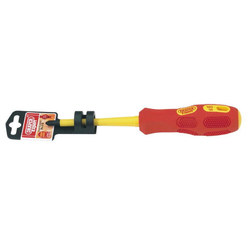 Draper Expert VDE Approved Fully Insulated Cross Slot Screwdriver, No.2 x 100mm