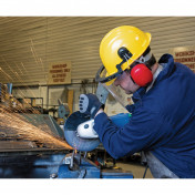 Safety Helmet with Ear Muffs and Visor