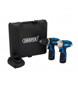 12V Combi Drill & Impact Driver, 2 x 1.5Ah Batteries, 1 x Fast Charger