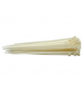 Cable Ties, 4.8 x 200mm, White (Pack of 100)