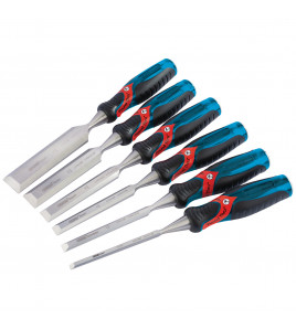 Draper Expert Soft Grip 'Pound Thru' Bevel Edge Wood Chisel Set, 140mm (6 Piece)
