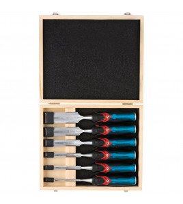 Draper Expert Soft Grip 'Pound Thru' Bevel Edge Wood Chisel Set, 140mm (6 Piece)