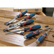 Draper Expert Soft Grip 'Pound Thru' Bevel Edge Wood Chisel Set, 140mm (6 Piece)