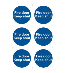 Fire Door Keep Shut' Mandatory Sign (Pack of 6)